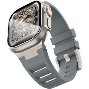 KADES for Apple Watch Ultra & Series 10/9/8/SE2/7/6/SE/5/4/3/2/1 - 49mm/46mm/45mm/44mm/42mm Durable Metal Connector Band, Soft TPU Sport Replacement Band