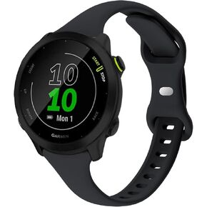 Slim Silicone Watch Bands Compatible with Garmin Forerunner 245/ Forerunner 55, 20mm Thin Soft Narrow Sport Replacement Wristband Straps for Forerunner 245 Music