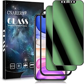 [2 Pack] Green Privacy Screen Protector for iPhone 12/12 Pro (6.1 Inch), [Easy Installation Kit][Anti Peeping][Case Friendly] Green Anti-Spy Tempered Glass Screen Protector