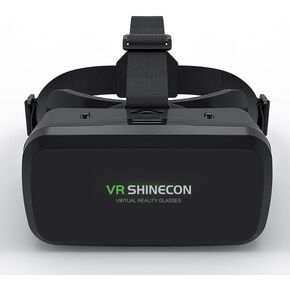 سماعات الرأس VR Headsets الواقعية للهاتف الخلوي للهاتف الخليبي خوذات نظارات VR للأفلام التلفزيونية دعم ألعاب الفيديو 4-6 بوصات شاشة الهاتف المحمول ، زاوية عرض كبيرة 100 درجة (أسود)