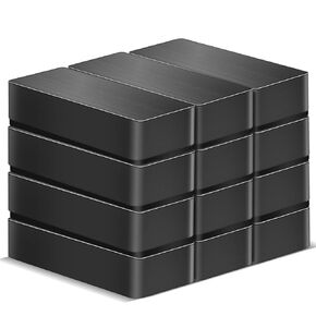 TRYMAG 12 Pack Ferrite Blocks Ceramic Magnets, 17/8"x7/8"x3/8" Heavy Duty Industrial Ceramic Blocks Magnets for Crafts, Large Rectangular Crafts Magnets for Fridge, DIY, Science and Cruises(Grade 8)