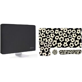 Mosiso Vintage Groovy Flowers Mouse Pad ولوحة المفاتيح وموسيباد معصم الراحة والموارد والمراقبة الغبار غلاف الغبار 26 ، 27 ، 28 ، 29 بوصة مضادة للتربة LCD/LED/HD Case Case Case Screen