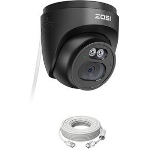 ZOSI C220 4MP 2.5K QHD Add-On PoE IP Camera with 60ft Cable, 1440p Surveillance Outdoor Camera for PoE System, 100ft IR Night Vision, AI Human Detection, One-Way Audio, Only Work with Our PoE NVR