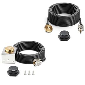 Anina 16ft Coax Cable NMO to PL259 RG58 Coaxial Wire, NMO Rain Cap for VHF/UHF Antenna 3/4 Inch Hole Mount NMO L Shape Stainless Steel Bracket RG58 Coax Cable NMO to PL259 Rain Cap