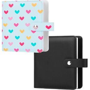 2Pcs 112 Pockets Photo Album for Fujifilm Instax Mini Camera, Photo Album for Polaroid Mini Films, Leather Cover, 2x3 Photo Album for Instax Mini 12 11 9 40 90 8 7 Evo LiPlay Instant Camera