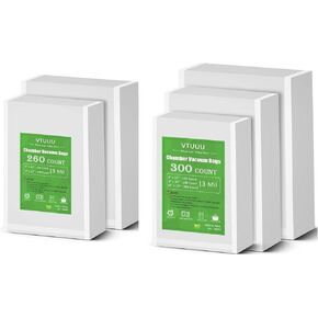 560 Count Chamber Vacuum Sealer Bags 6" x 10" 8" x 12" 10" x 13" For 3-Mil Vacuum Chamber Bags Pre-Cut Chamber Vacuum Bags- BPA-Free -Heavy Duty Chamber Machine Pouches