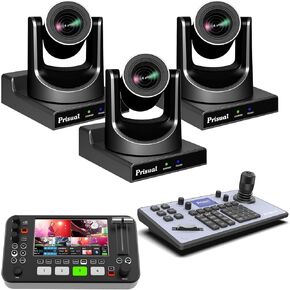 20X HDMI 3G-SDI IP POE PTZ Camera Bundle للكنيسة البث المباشر (3pcs) + R2 Pro Video Switcher + Tem-Joy1 PTZ Controller