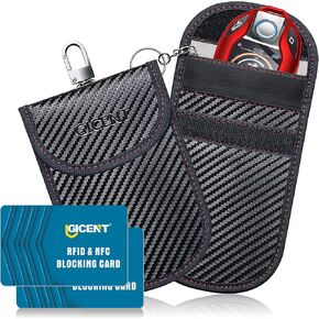 حقيبة فاراداي لمفاتيح السيارات - حزمة من أكياس حظر إشارة RFID ، واقي FOB الرئيسي ، قفص أسود مضاد للسرقة ، حالة الإشعال بدون مفتاح ، متوسطة