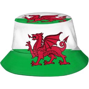 Retro Welsh Wales UK Flag Bucket Hat for Women Men Summer Outdoor Fisherman Sun Hat Beach Fishing Cap