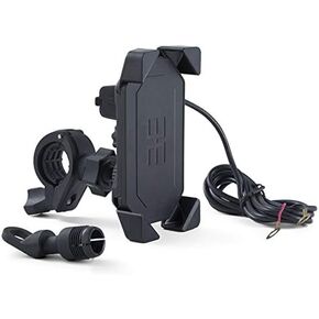 MACHSWON Motorcycle Handlebar Mobile Phone Mount Holder USB for Smartphone New Universal Motorcycle Handlebar Phone USB Holder Mount for Mobile Phone Motorcycle