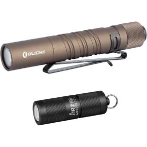 OLIGHT I3T EOS 180 Lumens Dual-Output Slim EDC Flashlight Bundle with I1R 2 Pro Rechargeable Keychain Flash Light
