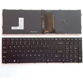 Laptop Replacement US Layout with Backlit Keyboard for CLEVO N250 N750 CVM15F23USJ4308 6-80-N7500-011-1 United States US Black Frame with White Backlit