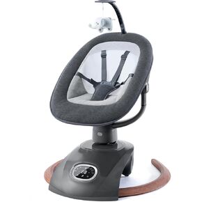 6-Motion 3D Baby Swing Electric Baby Swings for Infants with 5 Speeds, Automatic Baby Rocker with 13 Melodies & Wireless Music, Baby Swing Newborn with Remote Control, Dark Gray
