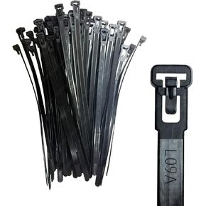 Electriduct 15" Nylon Reusable Releasable Cable Ties - 50 lbs - 100 Pack - Black