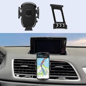 Car Phone Holder fits for Audi Q3 2012-2018 Accessories, Cell Phone Car Mount Fits for Car Vent Emergency flashers, Design for 4.7-7 in Phones,360 Degree Rotation,Easy to Install