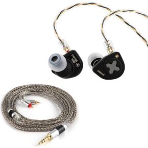 Linsoul SIMGOT EW300 HBB 1DD+1Planar+1PZT Hybrid Driver in Ear Monitor, Wired Earbuds IEM & Tripowin Zonie 16 Core Silver Plated IEM Cable, SPC Earphone Cable