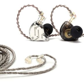 KZ ZS10 PRO 4BA+1DD HiFi in-Ear Earphone and Tripowin Zonie 3.5mm Plug QDC Cable Bundle