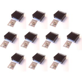 Easycargo 10 packs TO-3P TO-247 TO-220 Heatsink + Insulator/Mounting kits (Heat sink +Screw+Washer+Bushing+Insulator rubberized Silicone) for power MOSFET cooling IXFQxxx (30mmx32mmx16.5mm)