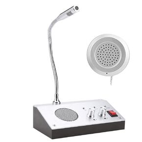 Intercom Microphone, Noise Dual way Intercom Interphone, Bank Office Store Station Window Counter Microphone Speaker