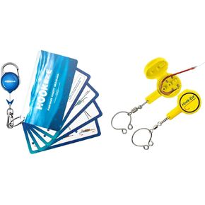 HOOK-EZE Fishing Knot Tying Tool(Standar-Yellow), Fishing Knot Tying Cards to 8 Essential Fishing Knots, Come with A Fly Fishing Zinger Retractor