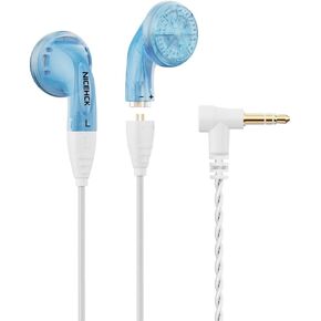 YDX Earbuds for iPhone 3.5mm Headphones, HiFi Sound Audiophile Earphones No Mic for 5 Year Warranty, Bass Stereo Wire in-Ear for Android, PC, MacBook, Laptop, Gaming (Blue no mic)