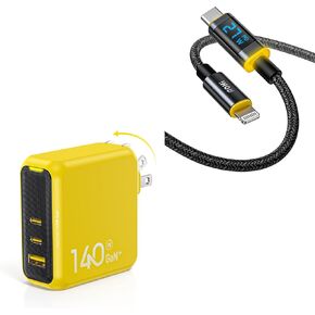 AOHI Magcube PD 3.1 140W Gan+ USB C Charger + AOHI LED Display USB C to Lightning Cable