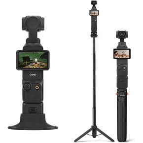 Pocket 3 Desktop Stand & Tripod Bundle, Stable Base Mount with Extendable Stand, Non-Slip Support + Quick Release for DJI Osmo Pocket 3 Creator Combo Accessories