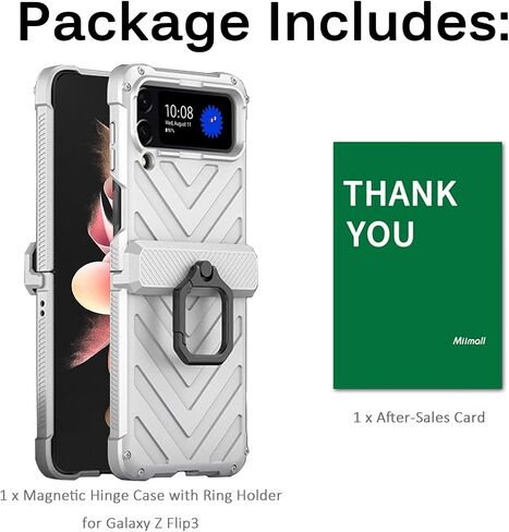 MIIMALL متوافق مع Z Flip 4 CASE ، GALAXY Z Flip 4 Case Ring Cover Cover Cover Cover Cover Slide Lens Protector All-Inclusive Protective Prumper for Galaxy Z Flip 4 (Black) in Saudi Arabia