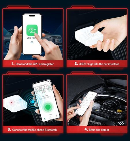 Bluetooth OBD2 Scanner for Cars - Wireless OBD2 Scan Tools & Code Reader for iPhone/Android Wireless Auto Diagnostic Tool to Read and Clear Error Codes Live Data Reset Exclusive APP in Saudi Arabia