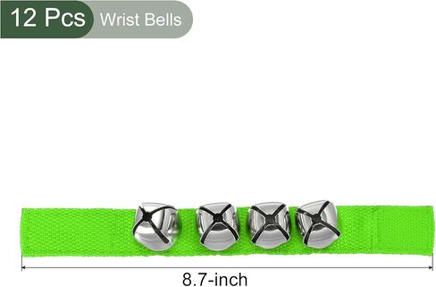 YOKIVE 12 Pcs Wrist Bells, Jingle Bells Ankle Bells Percussion Instruments Musical Class Christmas Hand Bells with 4 Bells for Gift Party Christmas, Blue in Saudi Arabia