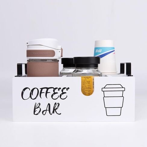 Bargifts Coffee Station Organizer with Handle and Pods Holder Storage Basket Coffee Bar Organizer (White) in Saudi Arabia