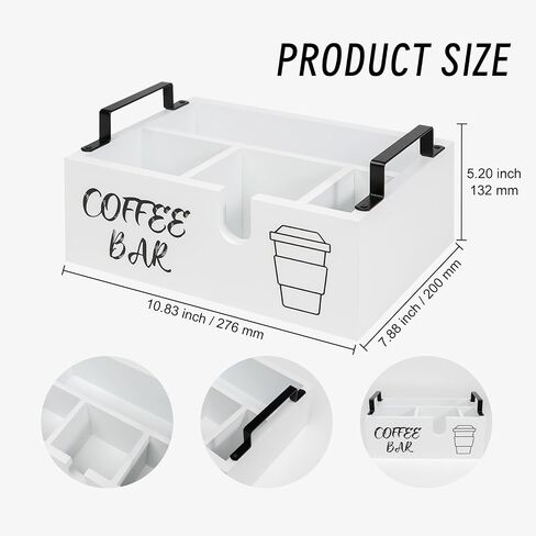Bargifts Coffee Station Organizer with Handle and Pods Holder Storage Basket Coffee Bar Organizer (White) in Saudi Arabia