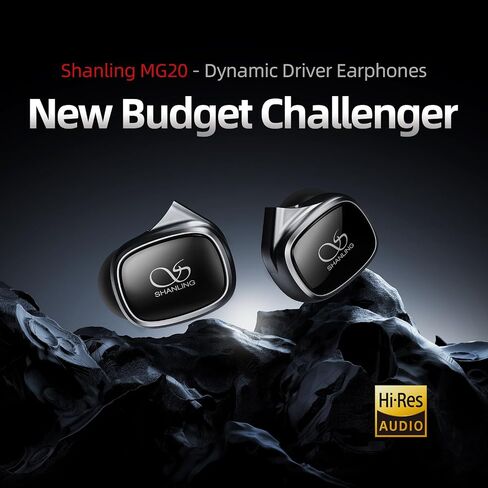 SHANLING MG20 HiFi Wired Earbuds, 3.5mm Plug in-Ear Earphones, DLC Diaphragm Dynamic Unit, Detachable 0.78/2PIN Cable, Ergonomic Design, Audiophile Earphones for Music in Kuwait
