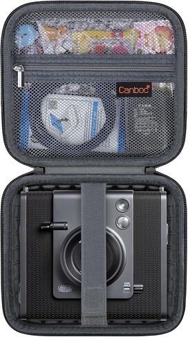 Canboc Carrying Case for Fujifilm INSTAX Wide EVO 2-in-1 Instant Film Camera and Printer, Zipper Mesh Bag fits Photo Paper and Cable, Black(Case Only) in Kuwait