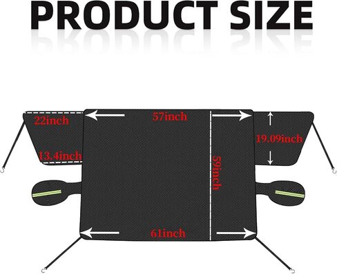 Car Windshield Cover for Ice and Snow, 2 Side Mirror & Rearview Mirror Protector, 92''x46'' Windshield Snow Cover with Magnetic Edges, Windproof UV Sunshade Cover for Cars SUVs Vans Trucks in Saudi Arabia