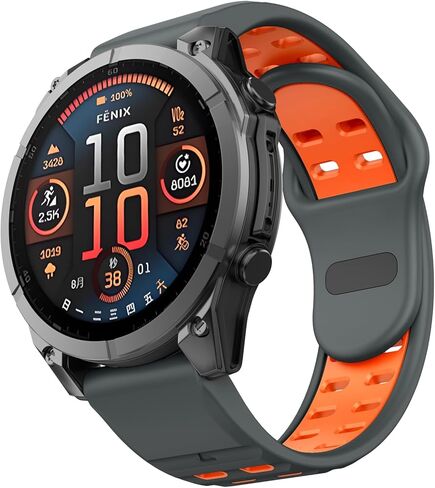 متوافق مع Fenix ​​8 47mm/Fenix ​​E/Fenix ​​7/6/5 Watch Band 22mm Easy-Fit Silicon Soft Sport Band For Fenix ​​7 Pro/Fenix ​​6 Pro/Fenix ​​5 Plus/Forerunner 945/935 Warkatches in Kuwait