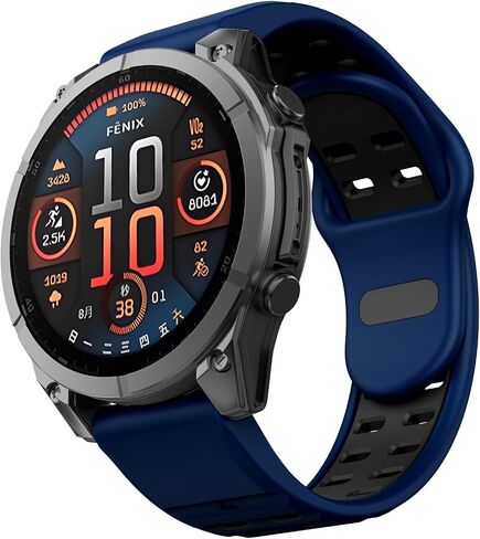 متوافق مع Fenix ​​8 47mm/Fenix ​​E/Fenix ​​7/6/5 Watch Band 22mm Easy-Fit Silicon Soft Sport Band For Fenix ​​7 Pro/Fenix ​​6 Pro/Fenix ​​5 Plus/Forerunner 945/935 Warkatches in Kuwait