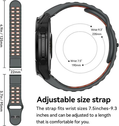 متوافق مع Fenix ​​8 47mm/Fenix ​​E/Fenix ​​7/6/5 Watch Band 22mm Easy-Fit Silicon Soft Sport Band For Fenix ​​7 Pro/Fenix ​​6 Pro/Fenix ​​5 Plus/Forerunner 945/935 Warkatches in Kuwait