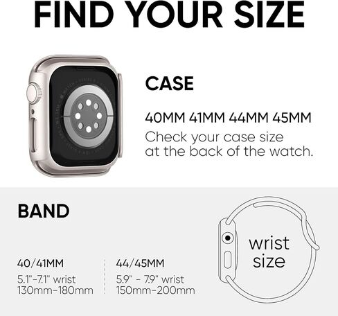 2 Pack 3-IN-1 for Apple Watch Band with Case & Screen Protector 40mm 41mm 44mm 45mm, Silicone Sport Band and Protective Cover with 9H Tempered Glass for iWatch Series SE 9 8 7 6 5 4 in Saudi Arabia
