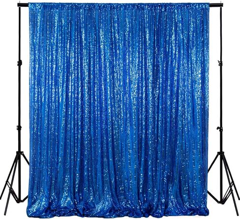 ShinyBeauty Sequin Backdrop 6FTx6FT Royal Blue Wedding Shimmer Fabric Background for Baby Shower, Party Event - Photo Booth Sparkle Sequin Wall in Kuwait