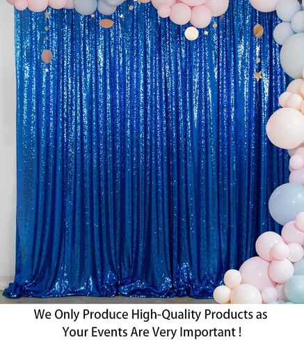 ShinyBeauty Sequin Backdrop 6FTx6FT Royal Blue Wedding Shimmer Fabric Background for Baby Shower, Party Event - Photo Booth Sparkle Sequin Wall in Kuwait
