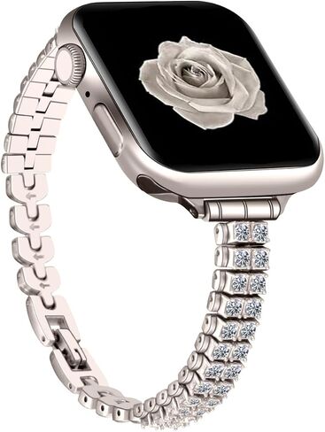 Rhinestone Metal Watch Band for Apple Watch Stainless Steel Bracelet for 38mm/40mm/41mm/42mm/44mm/45mm/49mm bands Compatible for Iwatch Series 10 9 8 7 6 5 4 3 2 1 Ultra Women Strap in Kuwait