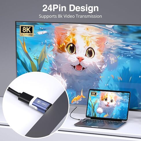 Magnetic USB C Adapter 240W 2 Pack, 24Pin USBC Magnetic Adapter, Straight 40Gbps 8K 60Hz Type C for Phone 16/15 Series, Ma-Book Pro/Pad Series (Pink) in Kuwait