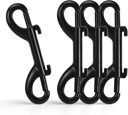 4 PCS Double Ended Snaps, 3.5 Inch Zinc Alloy Trigger Metal Clip, Silver Double Ended Snap Hooks for Pet Dog Leash, Water Bucket Hooks, Key Holder, Carabiner, Home, Farm, Other Indoor and Outdoor. in Kuwait