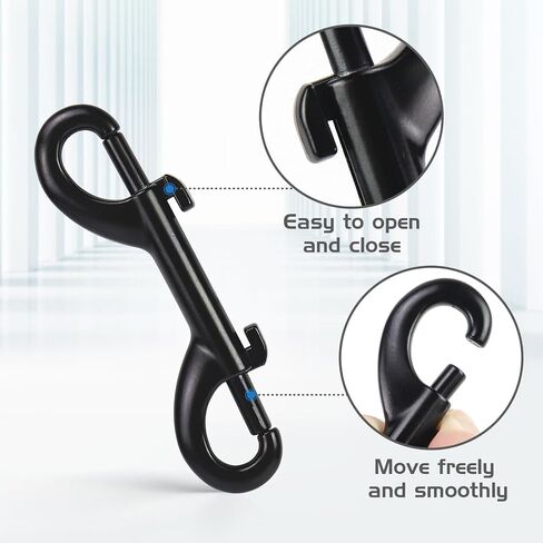 4 PCS Double Ended Snaps, 3.5 Inch Zinc Alloy Trigger Metal Clip, Silver Double Ended Snap Hooks for Pet Dog Leash, Water Bucket Hooks, Key Holder, Carabiner, Home, Farm, Other Indoor and Outdoor. in Kuwait
