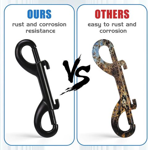 4 PCS Double Ended Snaps, 3.5 Inch Zinc Alloy Trigger Metal Clip, Silver Double Ended Snap Hooks for Pet Dog Leash, Water Bucket Hooks, Key Holder, Carabiner, Home, Farm, Other Indoor and Outdoor. in Kuwait