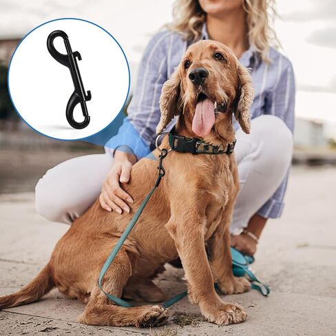 4 PCS Double Ended Snaps, 3.5 Inch Zinc Alloy Trigger Metal Clip, Silver Double Ended Snap Hooks for Pet Dog Leash, Water Bucket Hooks, Key Holder, Carabiner, Home, Farm, Other Indoor and Outdoor. in Kuwait