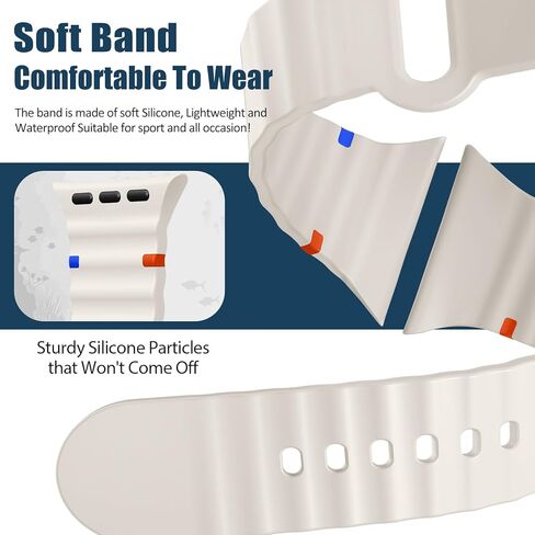 فرقة رياضية لشرائط Apple Watch للنساء 40 مم 41 مم 44 مم 45 مم 46 مم 42 مم 38 مم ، ورسالة سليكون ناعمة للسيليكون لسلسلة IWatch 10 9 8 7 6 5 4 3 SE 2ND Ultra/2 49mm 41 45 40 44 MM ، 6 Pack in Kuwait