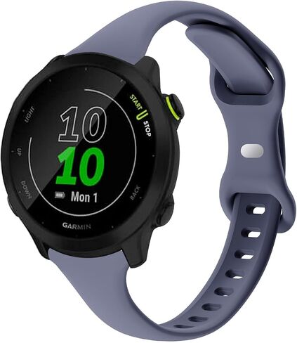 نطاقات سليكون سليكون سليكون متوافقة مع Garmin Forerunner 245/ Forerunner 55 ، أحزمة معصم رياضية ناعمة ناعمة 20 مم رقيقة من أجل Forerunner 245 Music in Kuwait