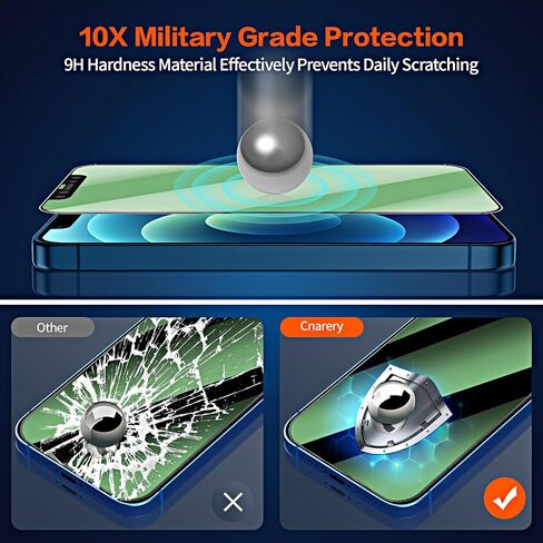 [2 Pack] Green Privacy Screen Protector for iPhone 12/12 Pro (6.1 Inch), [Easy Installation Kit][Anti Peeping][Case Friendly] Green Anti-Spy Tempered Glass Screen Protector in Saudi Arabia